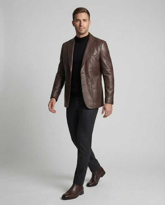 Herren Leder Blazer