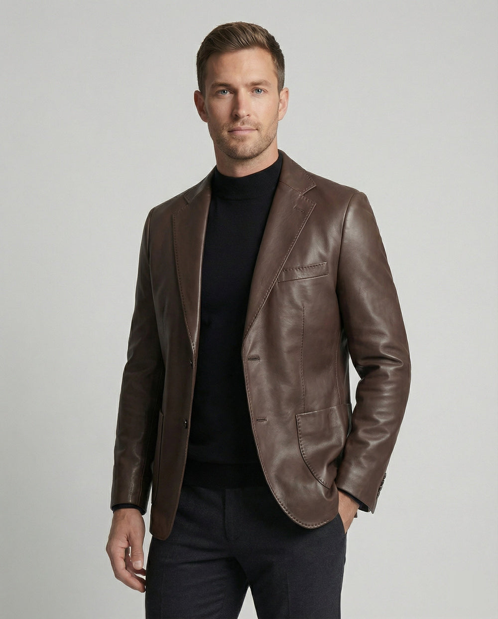 Herren Leder Blazer
