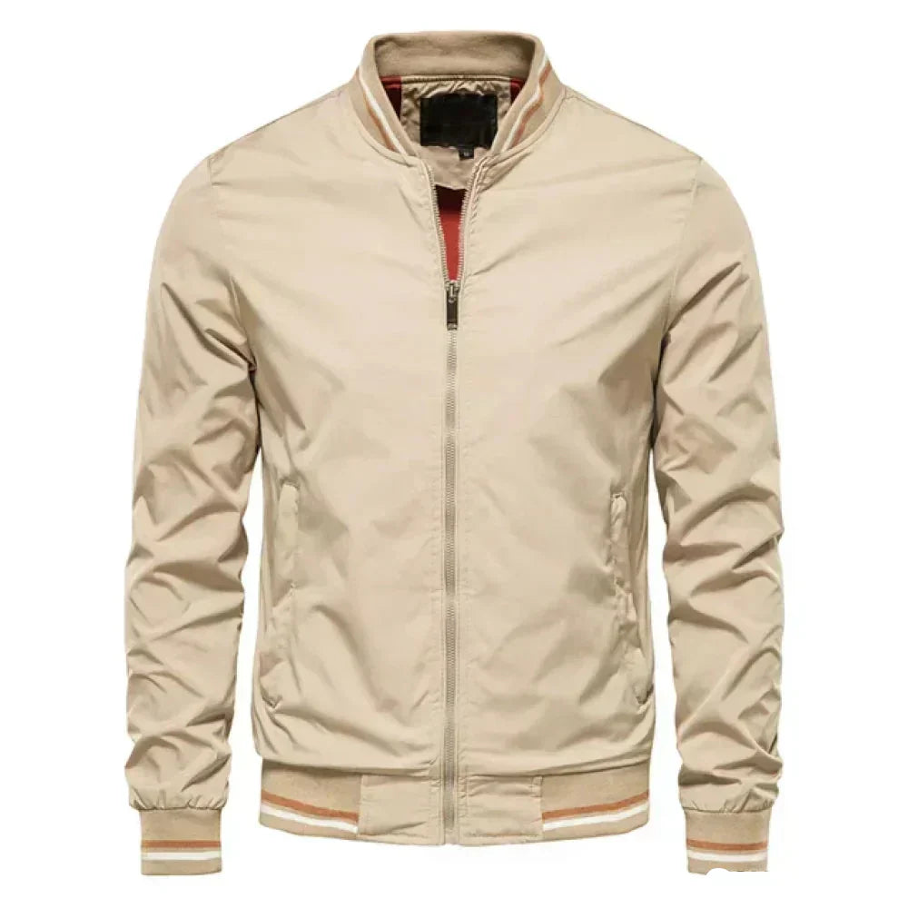 Herren Leichte Sommer Gestreifte Bomberjacke
