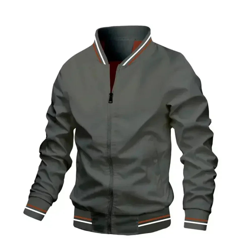 Herren Leichte Sommer Gestreifte Bomberjacke