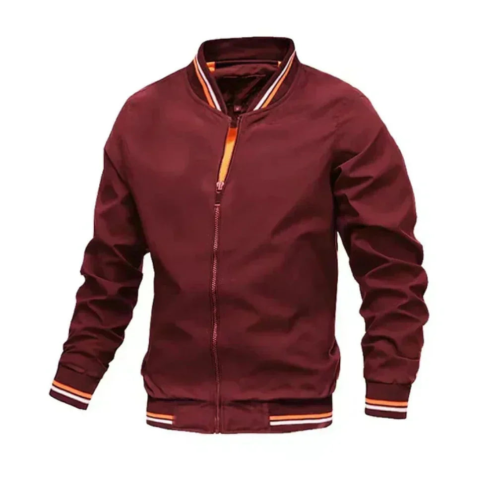 Herren Leichte Sommer Gestreifte Bomberjacke