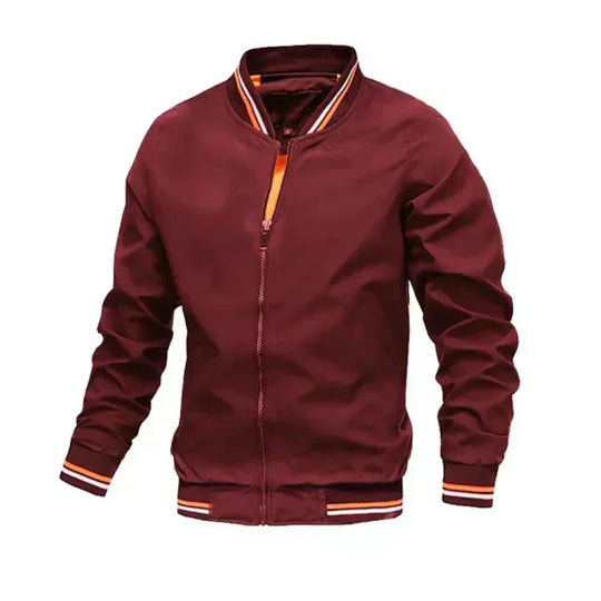 Herren Leichte Sommer Gestreifte Bomberjacke