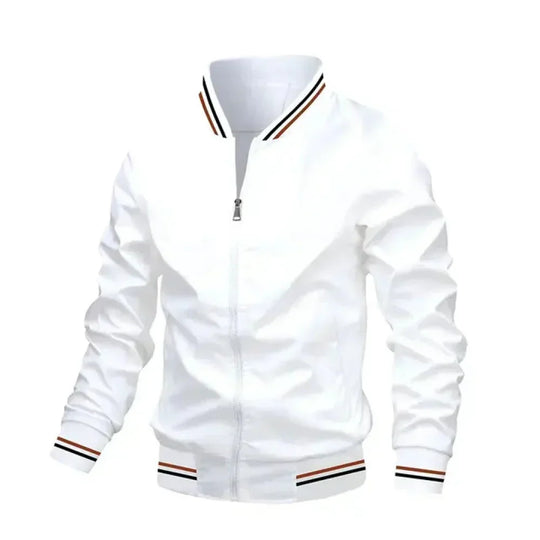 Herren Leichte Sommer Gestreifte Bomberjacke