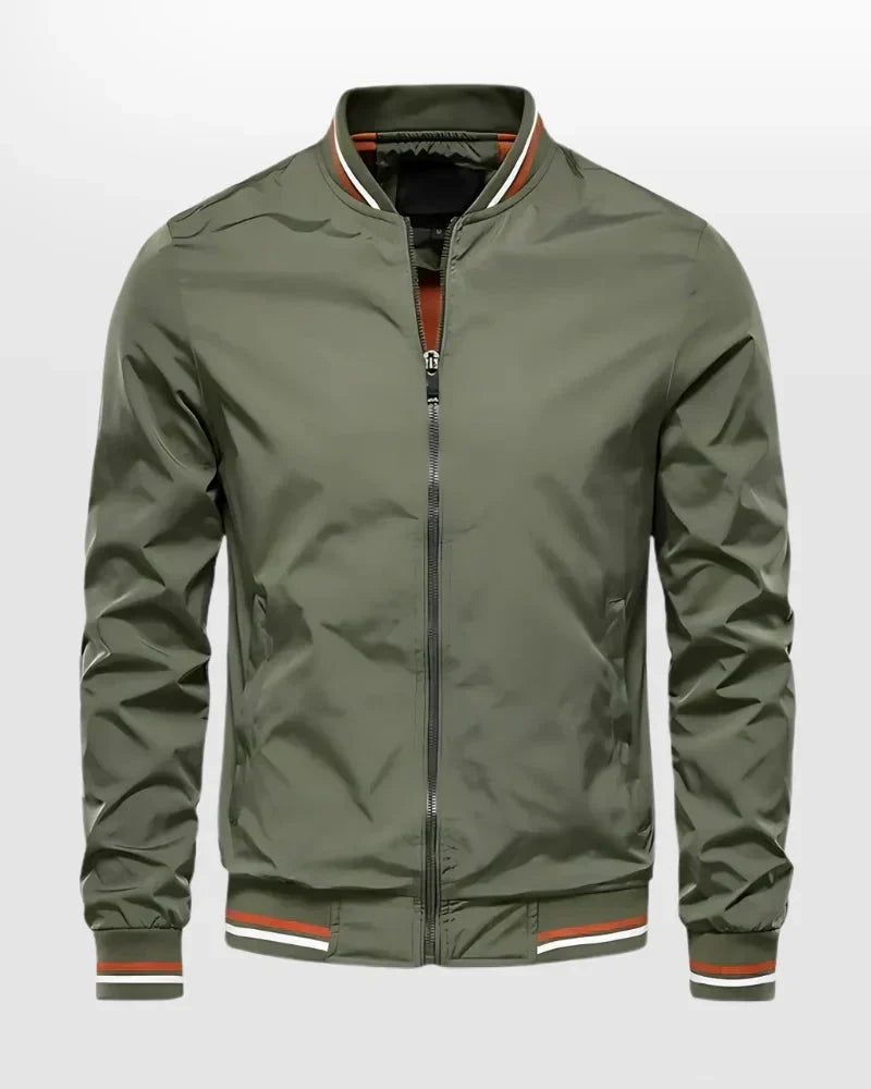 Herren Leichte Sommer Gestreifte Bomberjacke