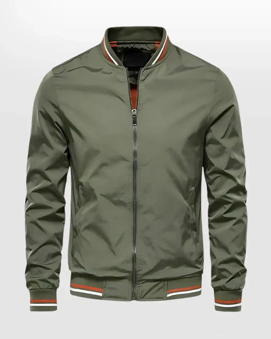 Herren Leichte Sommer Gestreifte Bomberjacke