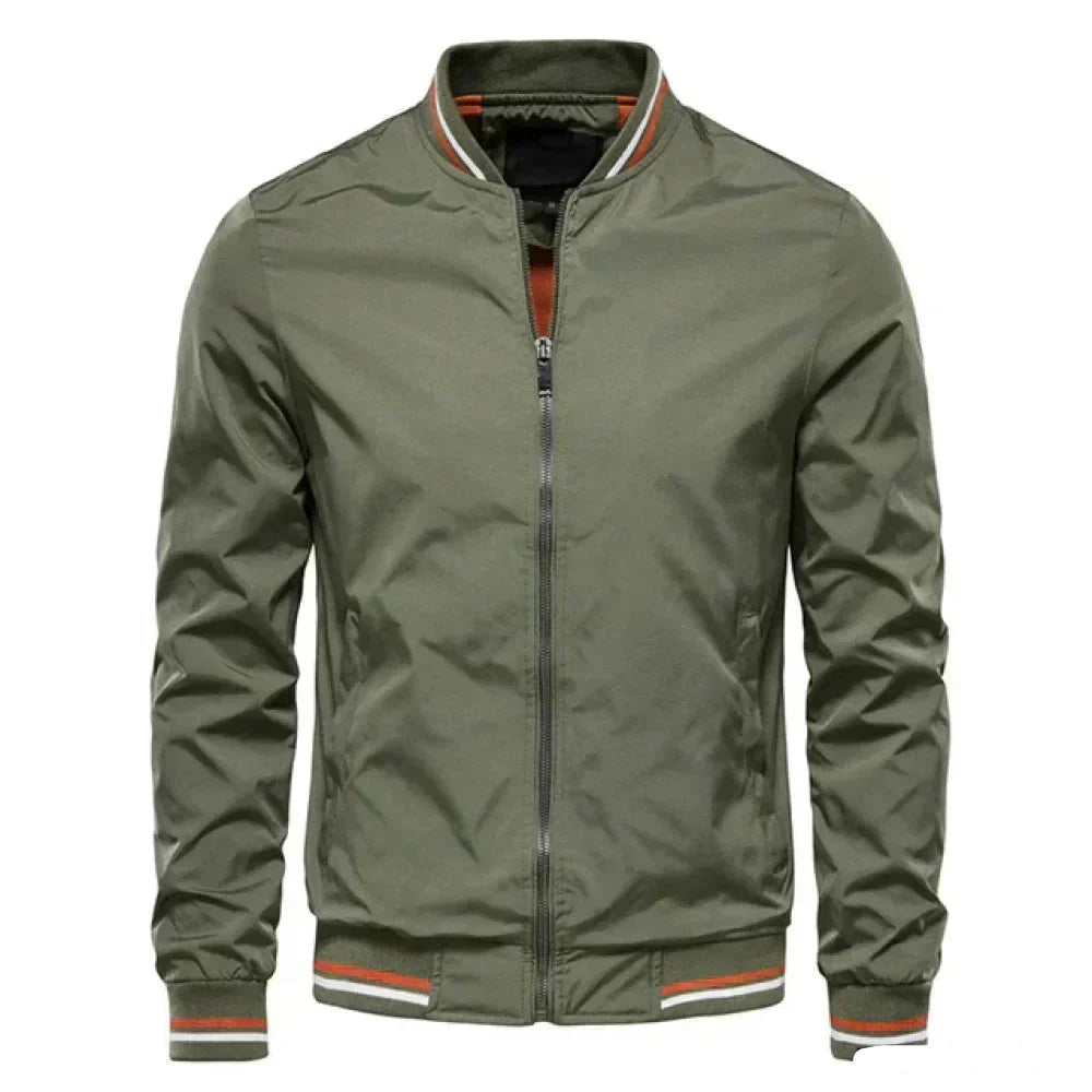 Herren Leichte Sommer Gestreifte Bomberjacke
