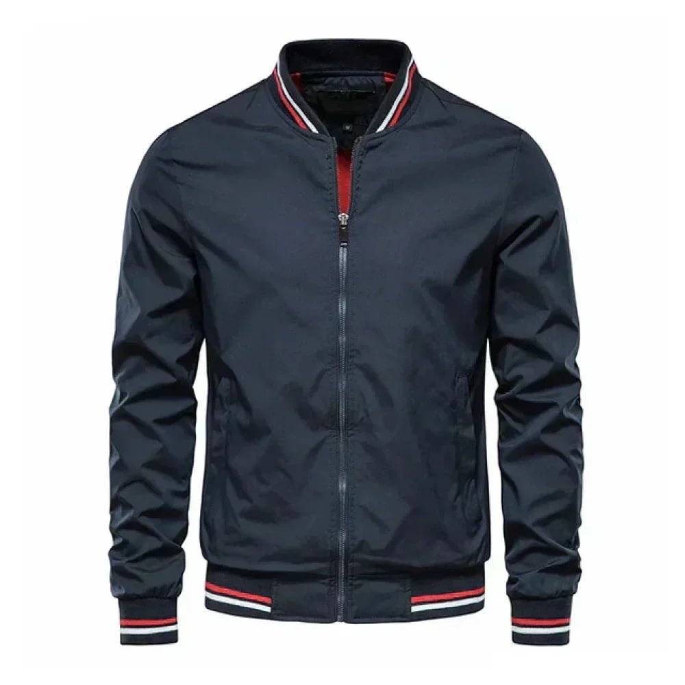 Herren Leichte Sommer Gestreifte Bomberjacke