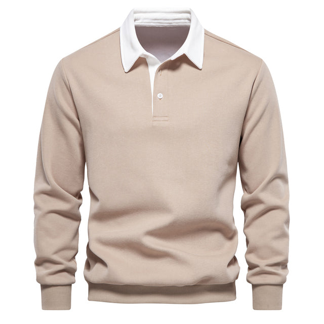 Herren-Polo-Pullover mit langen Ärmeln