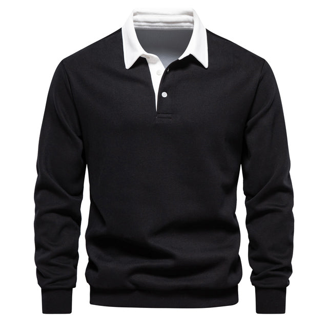 Herren-Polo-Pullover mit langen Ärmeln