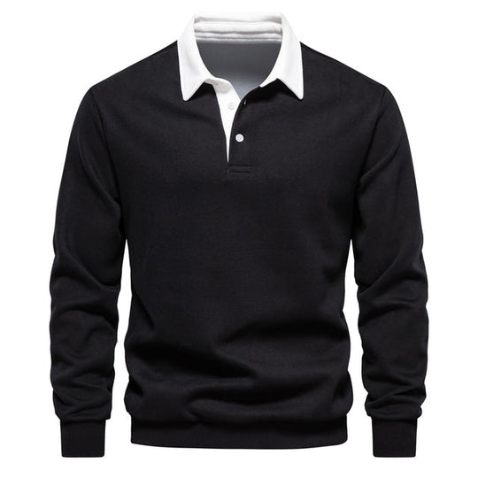 Herren-Polo-Pullover mit langen Ärmeln