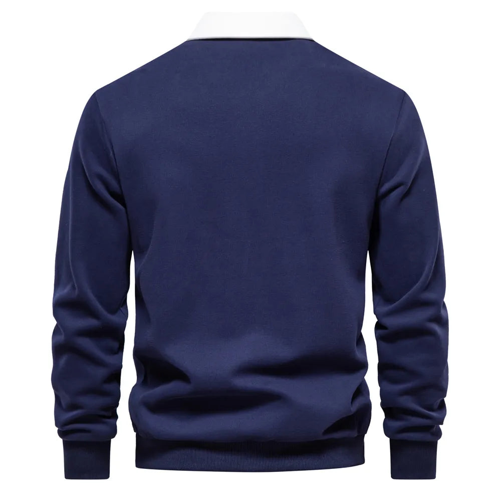 Herren-Polo-Pullover mit langen Ärmeln