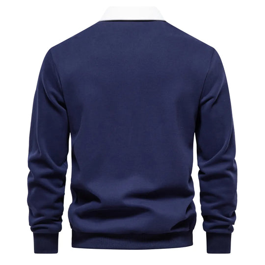 Herren-Polo-Pullover mit langen Ärmeln