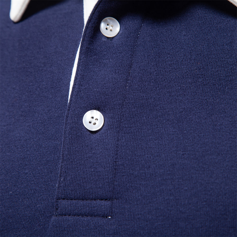 Herren-Polo-Pullover mit langen Ärmeln