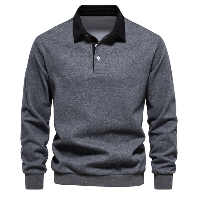 Herren-Polo-Pullover mit langen Ärmeln