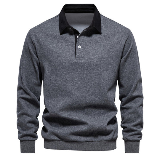 Herren-Polo-Pullover mit langen Ärmeln