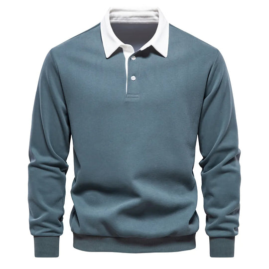 Herren-Polo-Pullover mit langen Ärmeln
