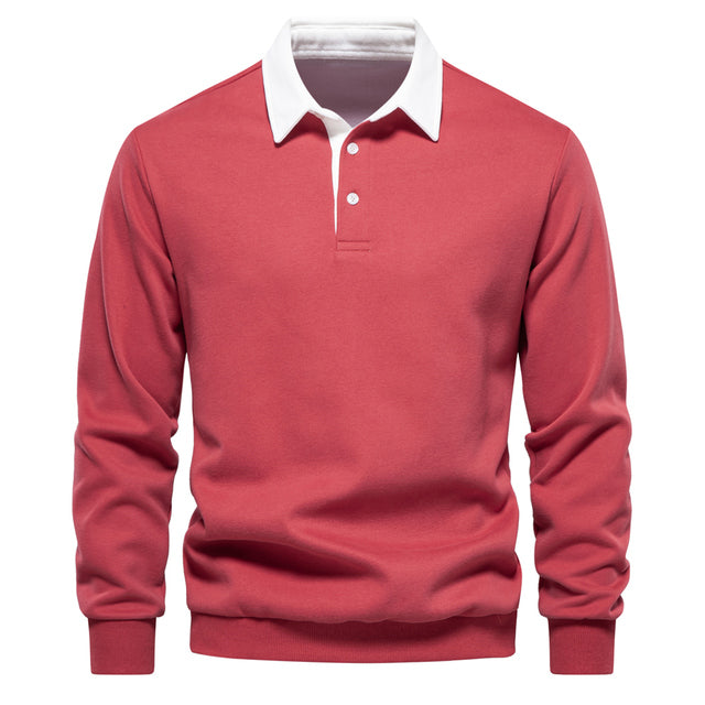 Herren-Polo-Pullover mit langen Ärmeln