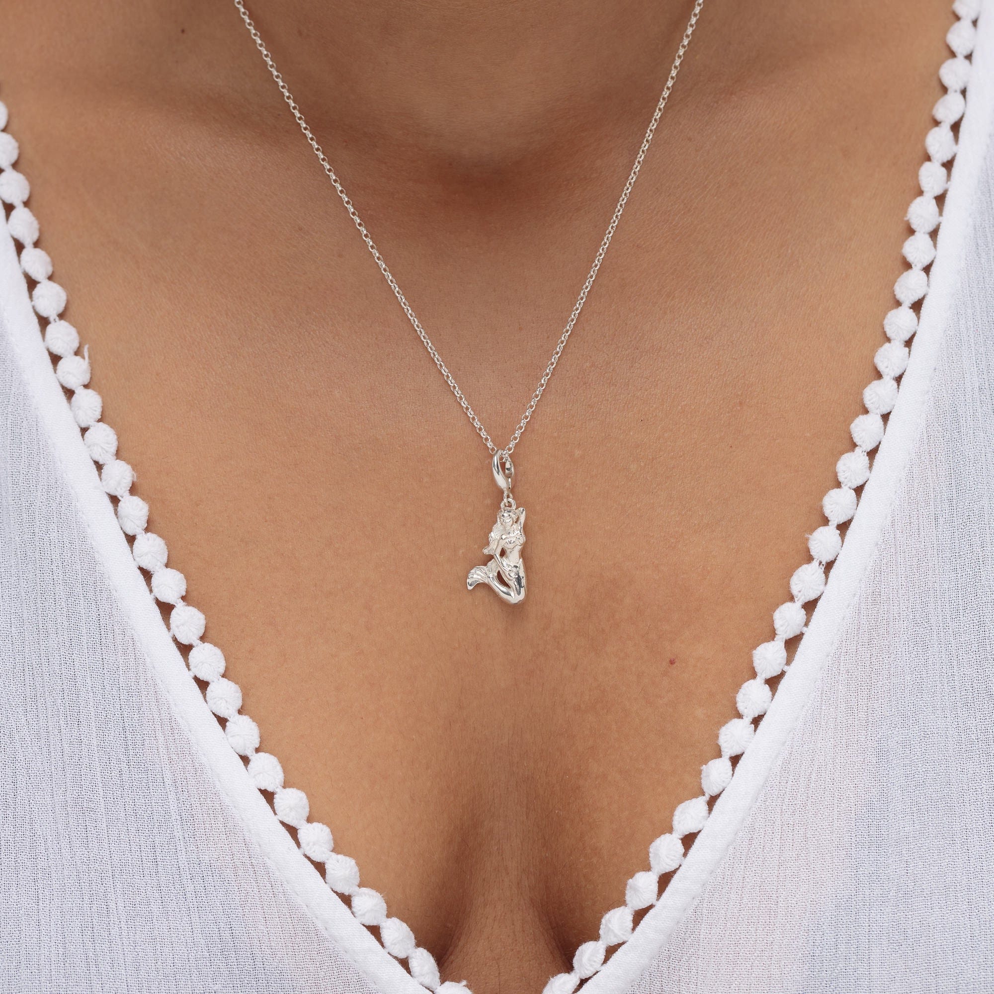 Silberne Meerjungfrauen Charm Halskette | Shop Nory