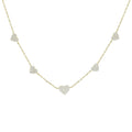 Weißer Zirkon Herz Charm Link Kettenhalskette | Shop Nory