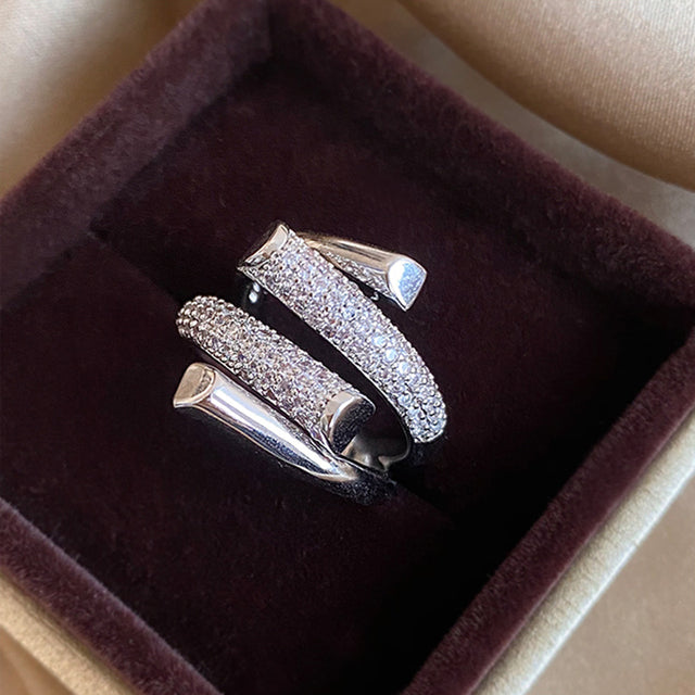 Mikro Einstellung Zirkon Metall Kreuz Öffnungsringe | Shop Nory