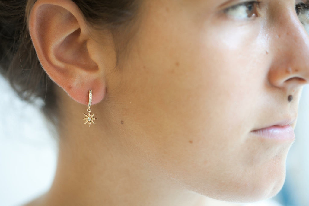 Creolen Sternanhänger mit Zirkonia - 16K vergoldet | Shop Nory