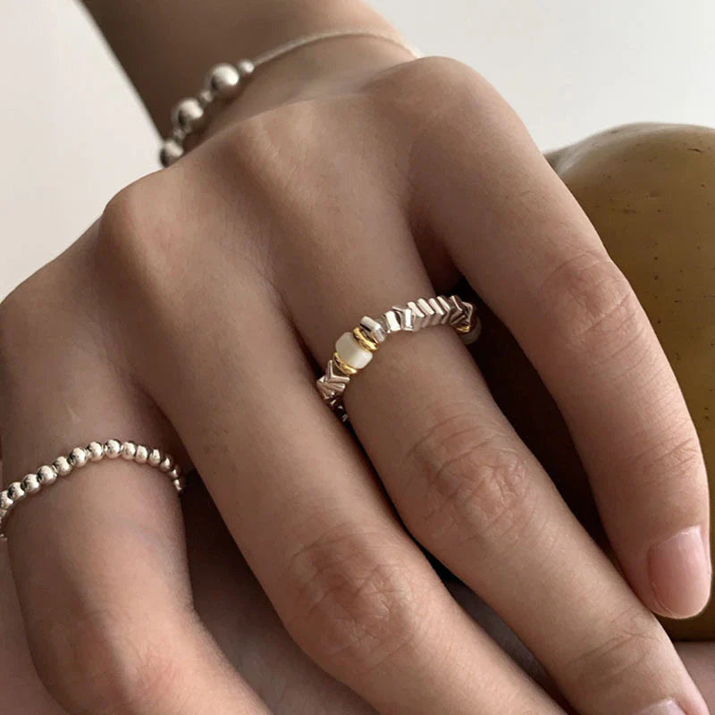 Minimalistische Perlenelastische Finger Ring | Shop Nory