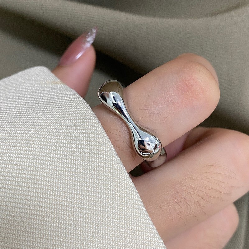 Glatt unregelmäßige Wellen verstellbarer offener Ring | Shop Nory