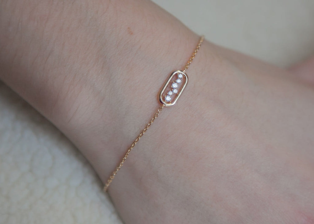 Modernes Armband mit Zirkonia - Vergoldet | Shop Nory