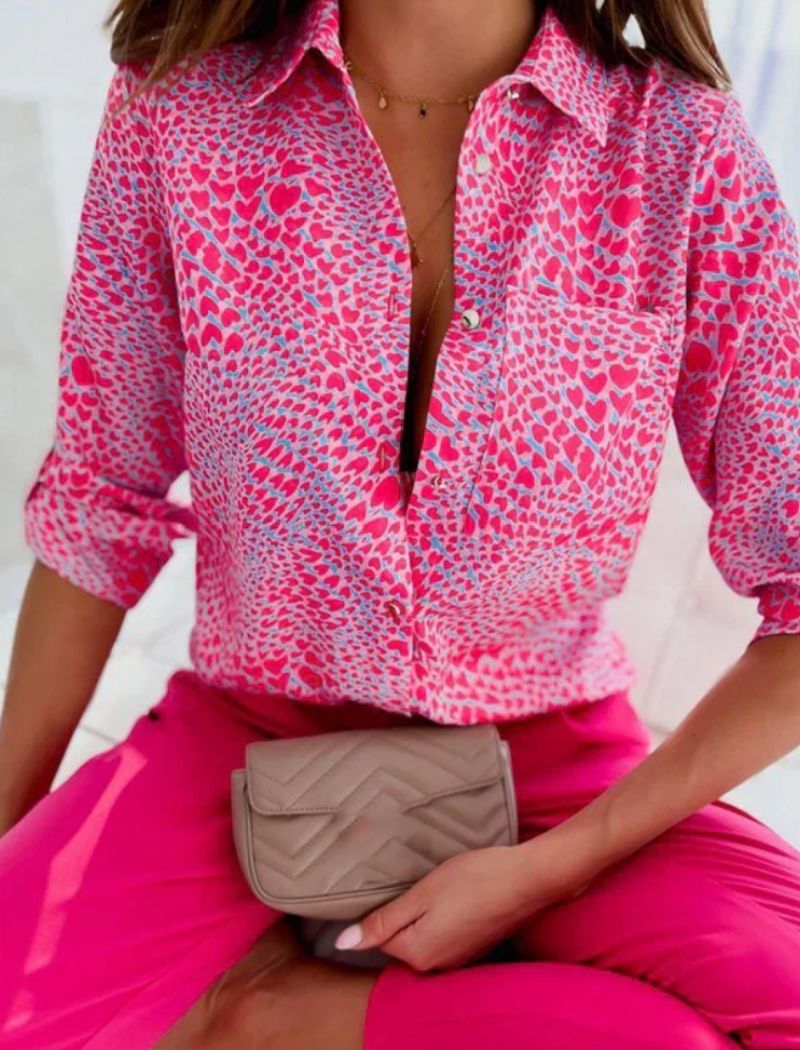 Damen-Sommerbluse mit Umlegekragen