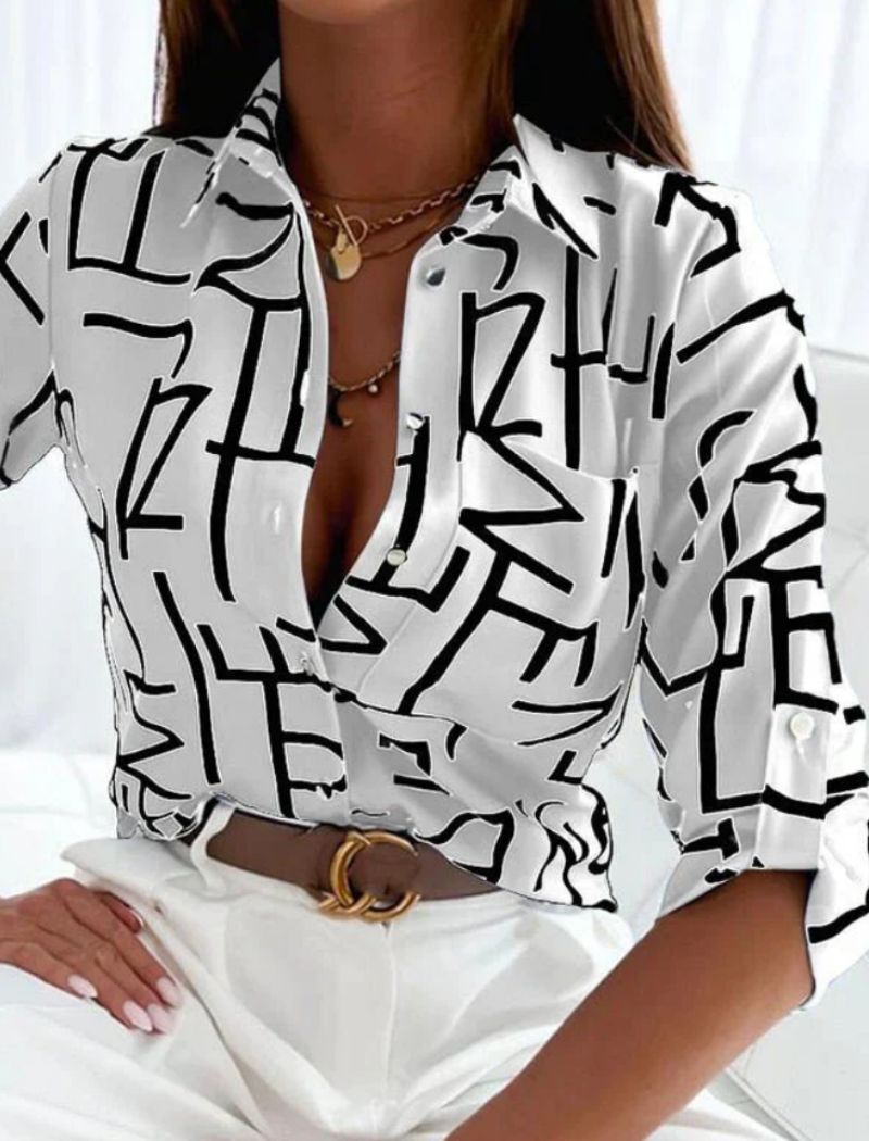 Damen-Sommerbluse mit Umlegekragen