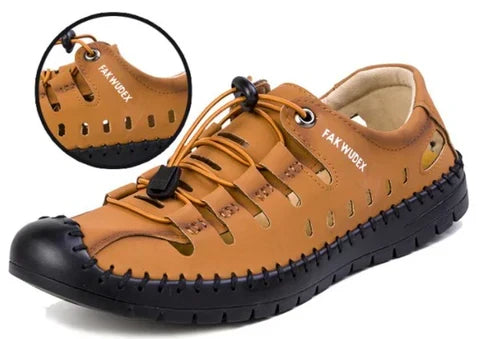 Outdoor Aviator Sandalen aus Leder mit gewickelter Zehe