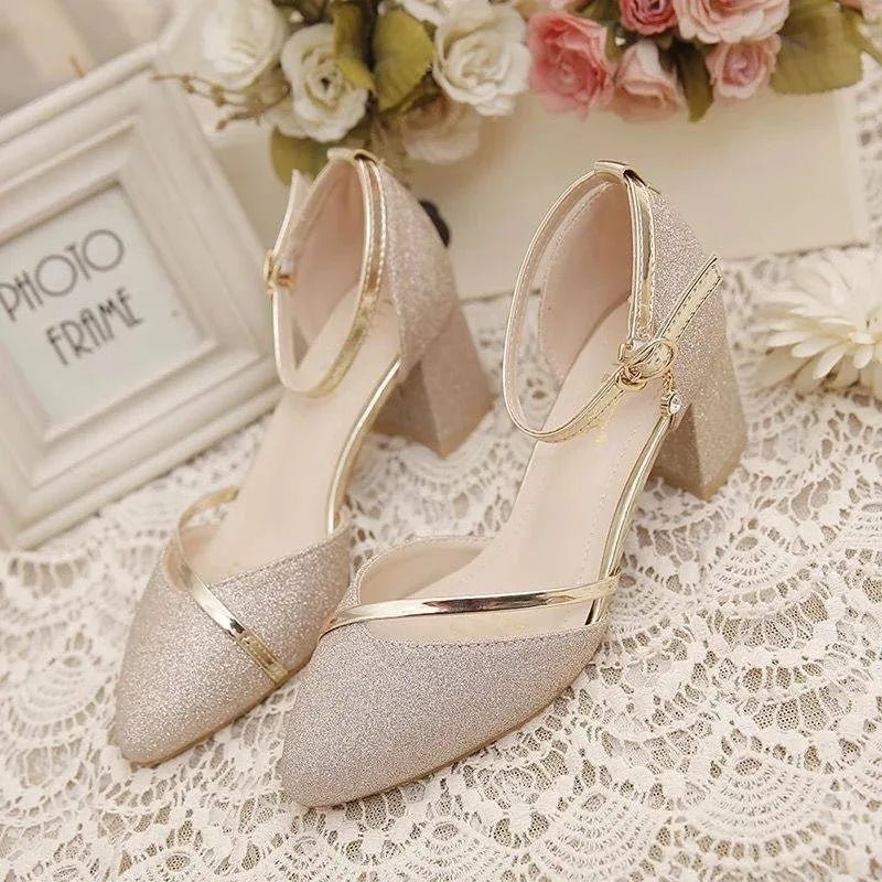 ShopNory | Elegante Blockabsatzschuhe für Frauen Knöchelriemen