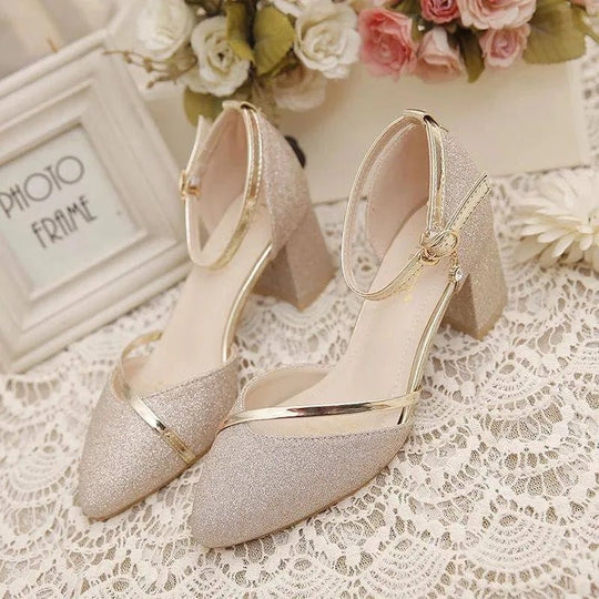 ShopNory | Elegante Blockabsatzschuhe für Frauen Knöchelriemen