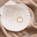 Multi-Perlenimitations-Perlen verstellbarer Ring | Shop Nory