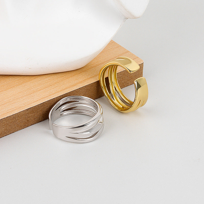 Mehrschichtige Mode Offene Verstellbare Breite Ring | Shop Nory