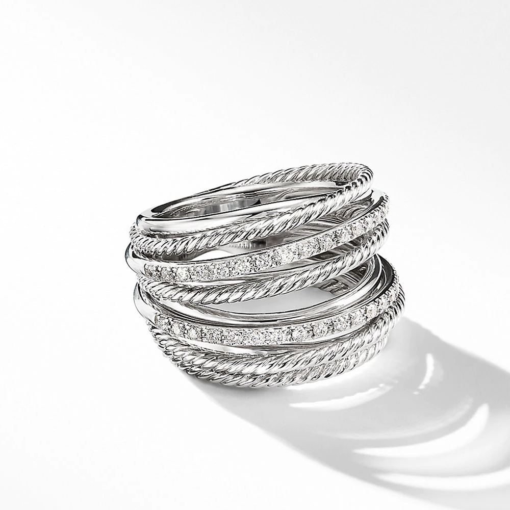 Mehrreihiger glänzender Metallring | Shop Nory