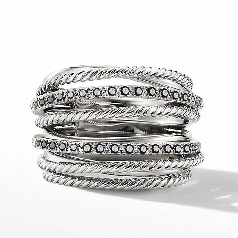 Mehrreihiger glänzender Metallring | Shop Nory