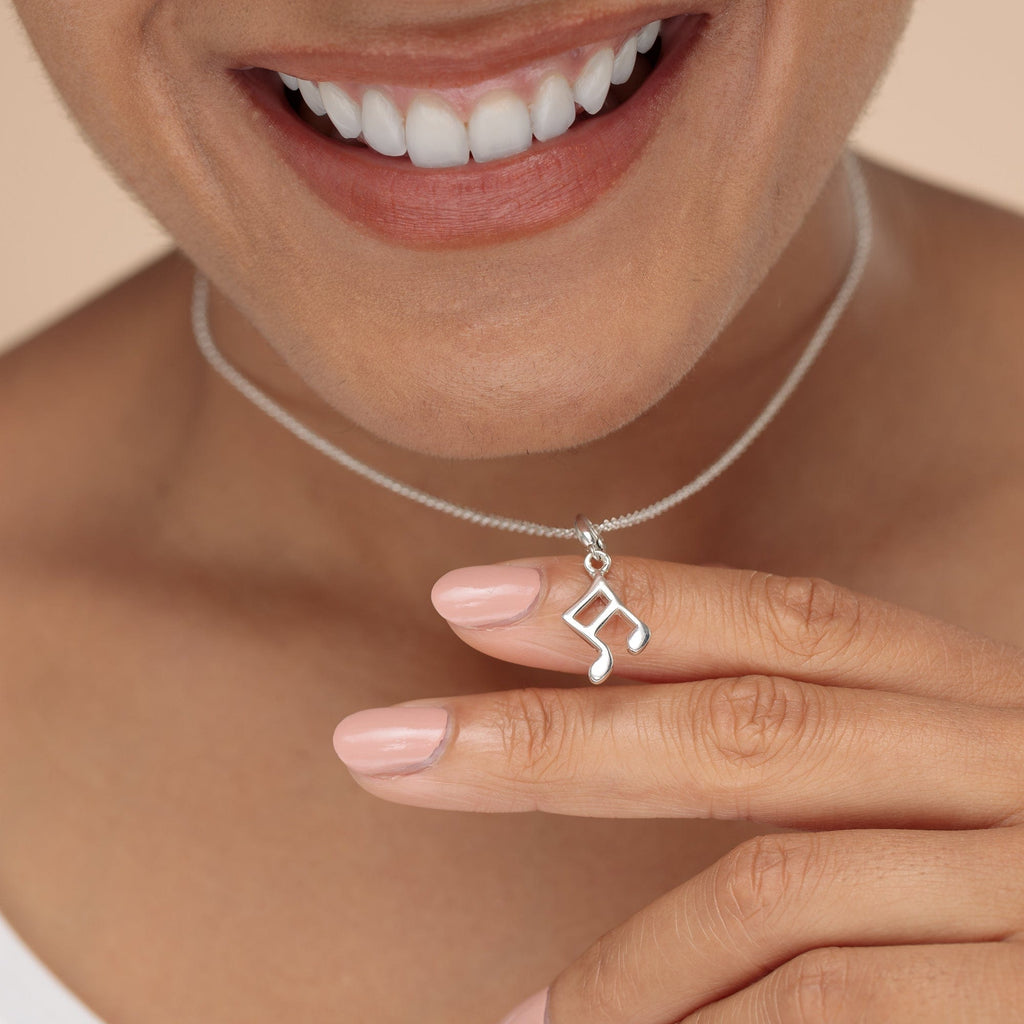 Silberne Musiknote Charm Halskette | Shop Nory