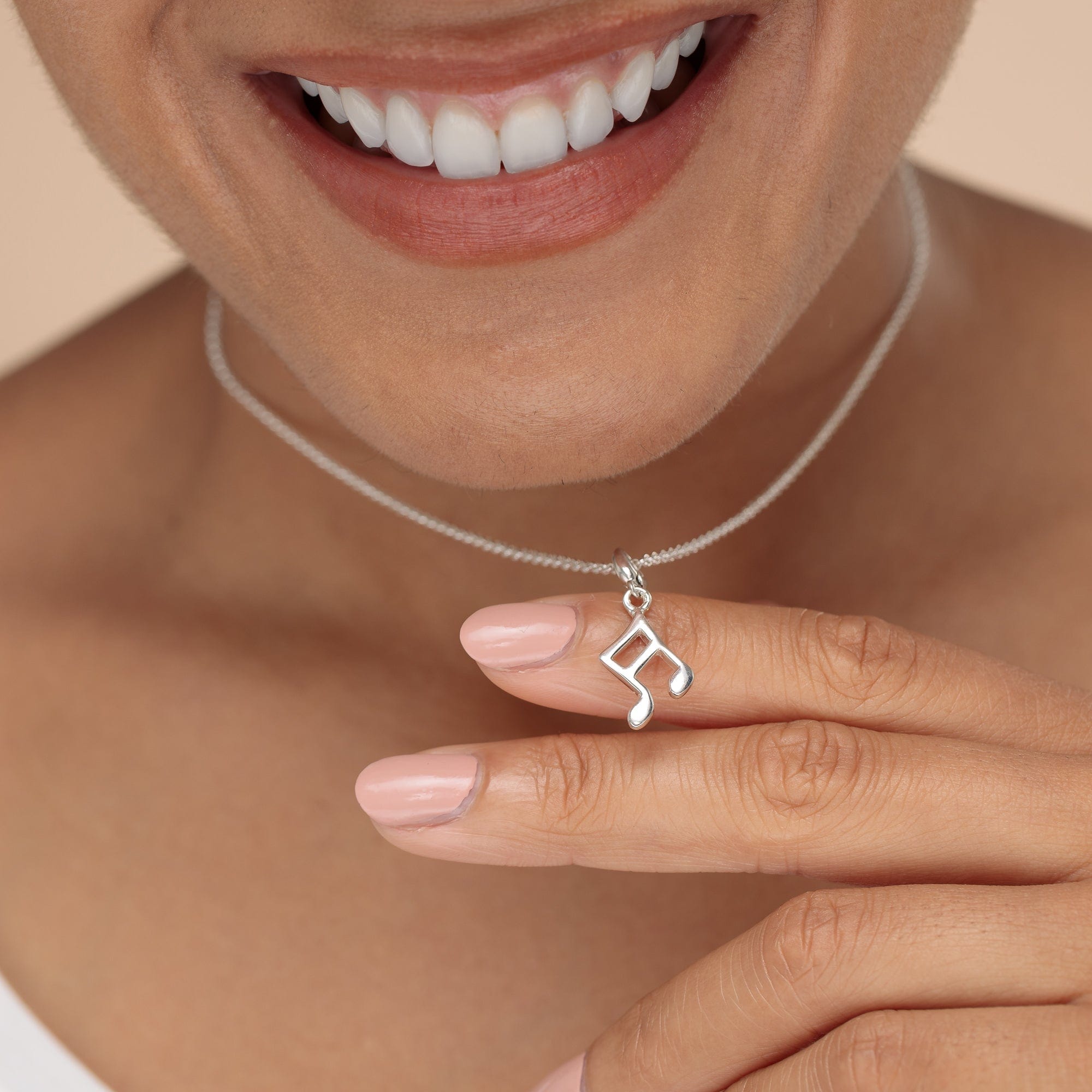 Silberne Musiknote Charm Halskette | Shop Nory