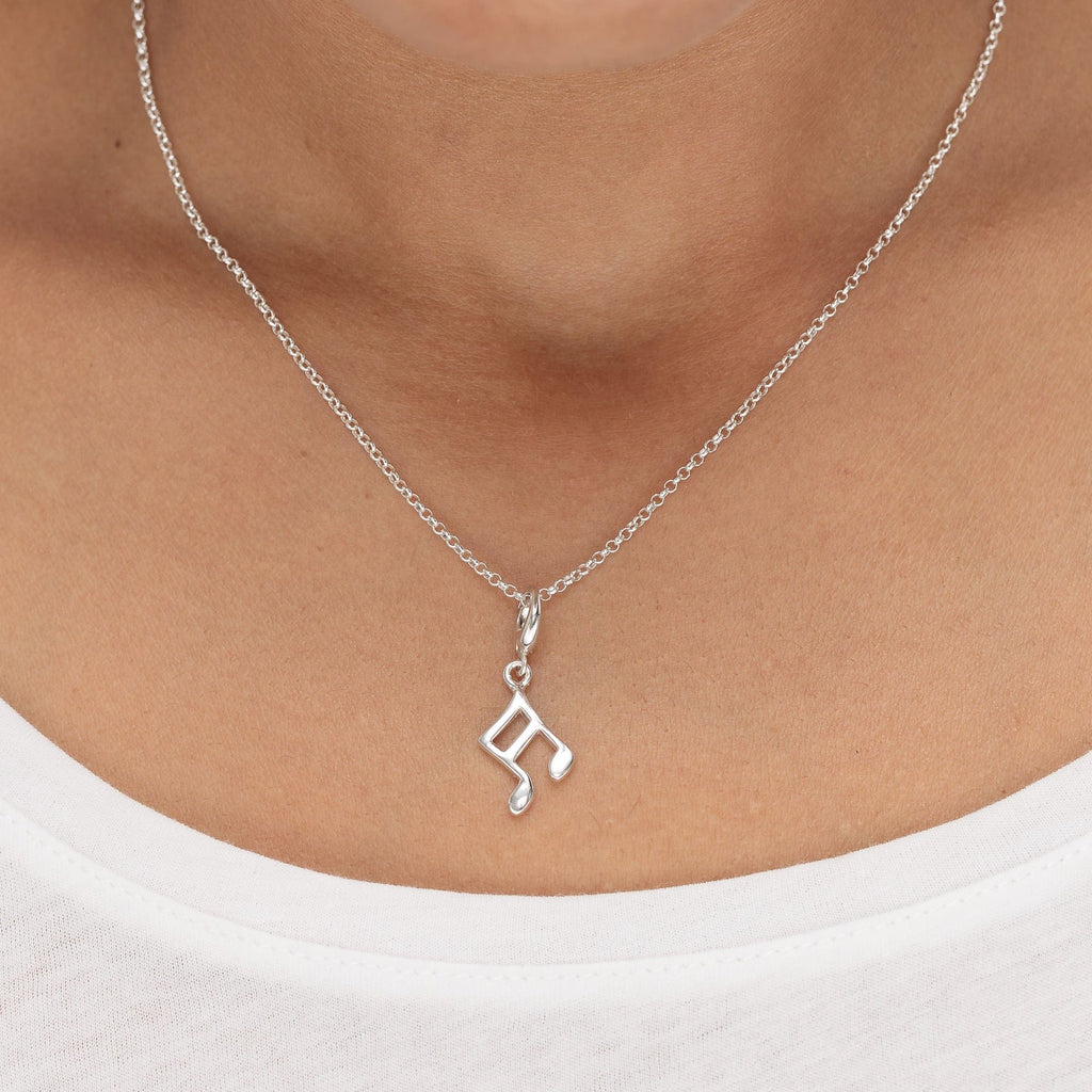 Silberne Musiknote Charm Halskette | Shop Nory