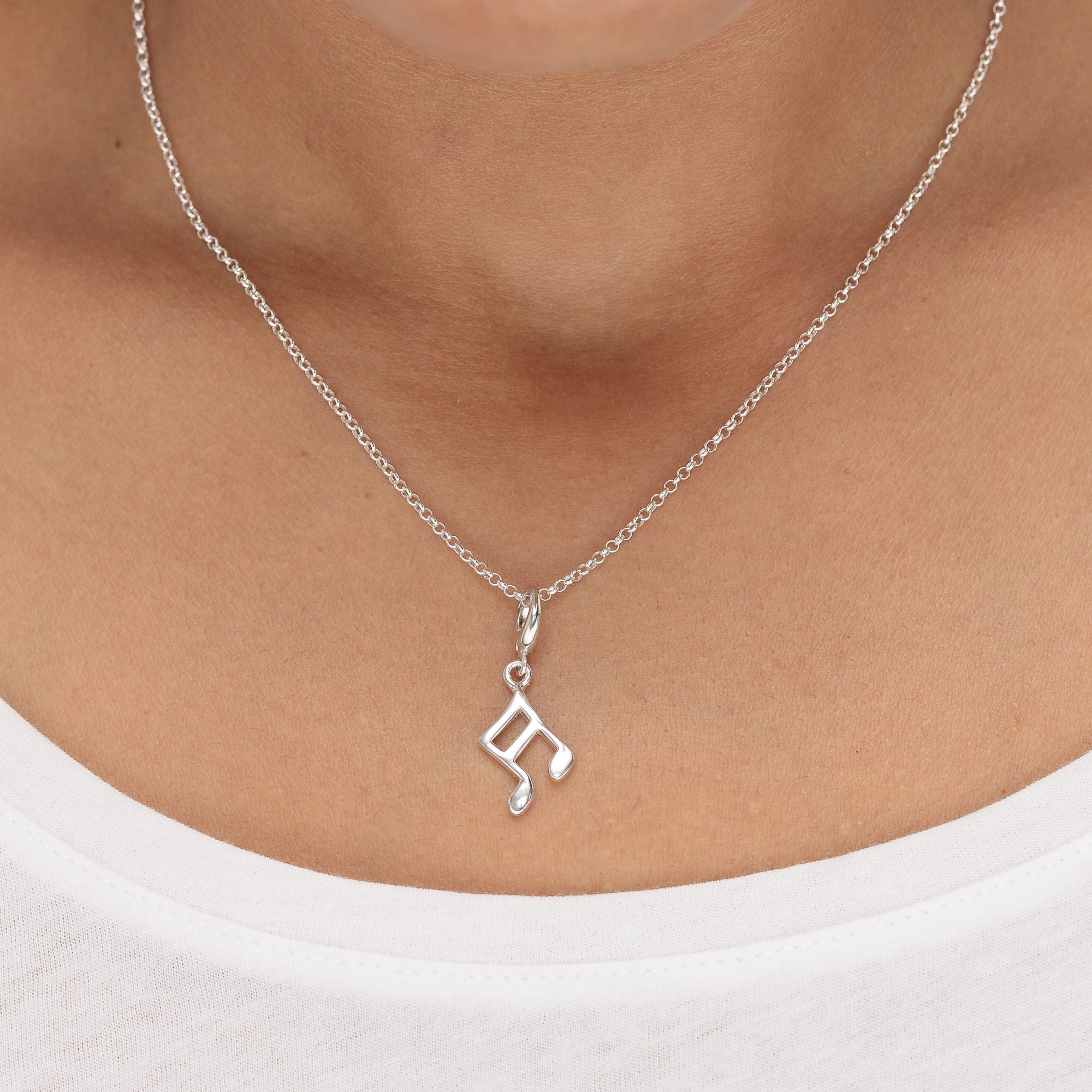 Silberne Musiknote Charm Halskette | Shop Nory