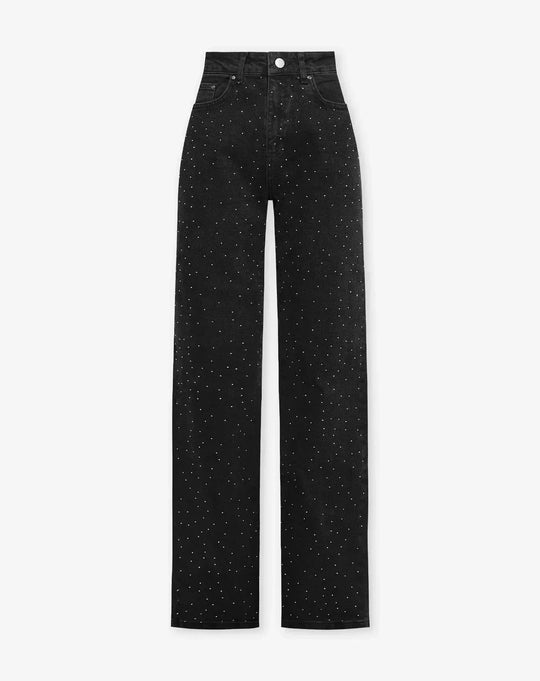 Shopnory | Denim Sparkle Pants mit Glitzer