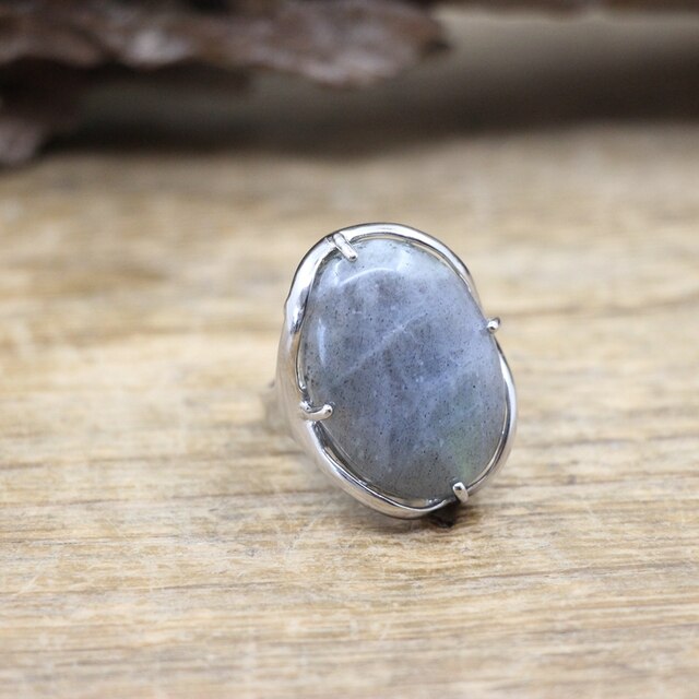 Natürlicher Labradorit Cabochon Stein Ring | Shop Nory