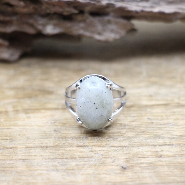 Natürlicher Labradorit Cabochon Stein Ring | Shop Nory