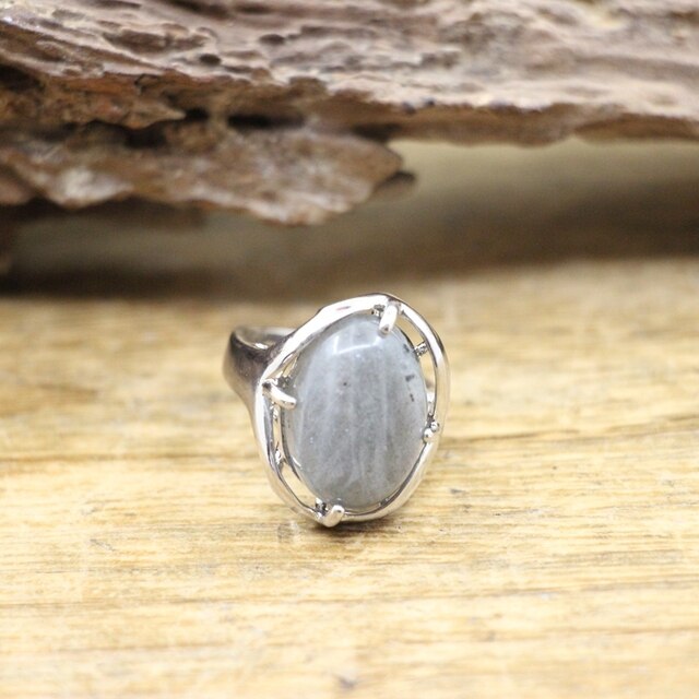Natürlicher Labradorit Cabochon Stein Ring | Shop Nory