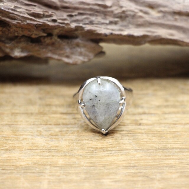 Natürlicher Labradorit Cabochon Stein Ring | Shop Nory