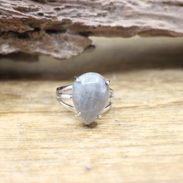 Natürlicher Labradorit Cabochon Stein Ring | Shop Nory