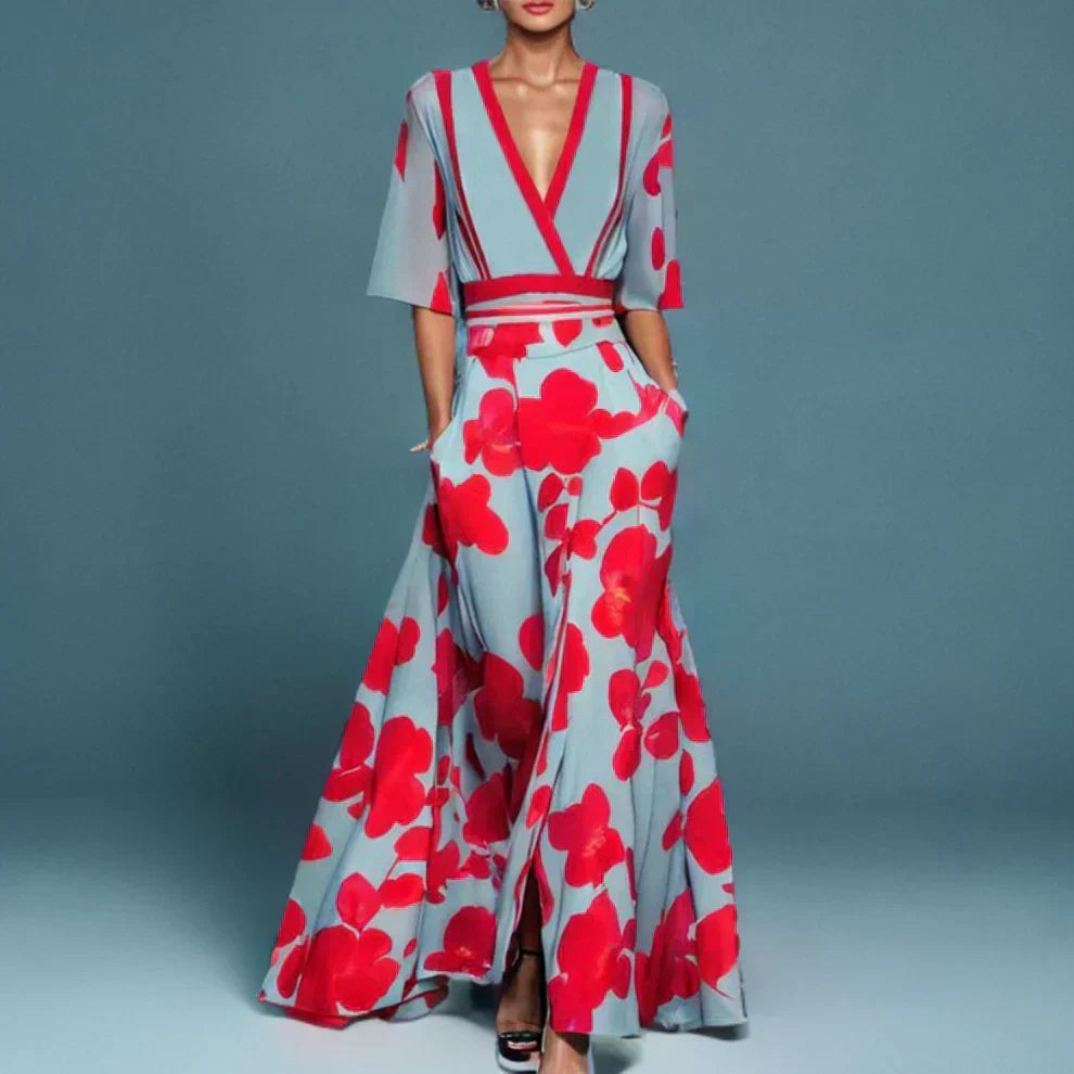 ShopNory | Elegantes Maxikleid mit Blumenmuster