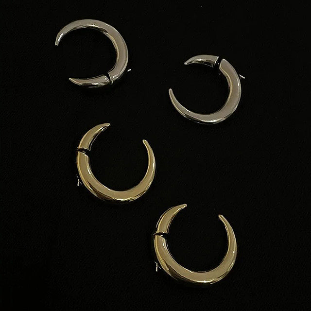 Doppelte Crescent Front Back Mondhorn Ohrringe | Shop Nory