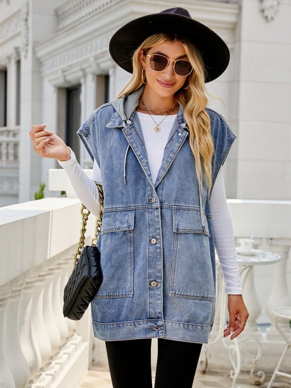 Neues Denim-Weste Sommermode-Trend Denim Ärmellose Weste